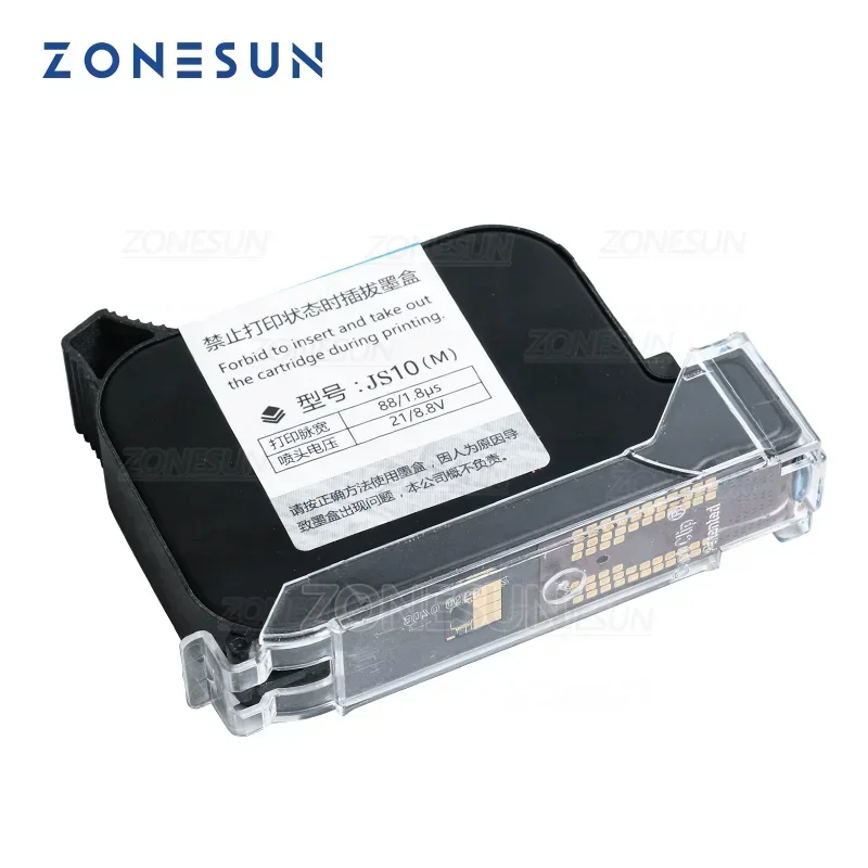 Ink Cartridge - ZONESUN กล่องหมึกเครื่องพิมพ์สำหรับเครื่องพิมพ์อิงค์เจ็ทแบบพกพาอัจฉริยะ USB QR Code เครื่องพิมพ์รหัส