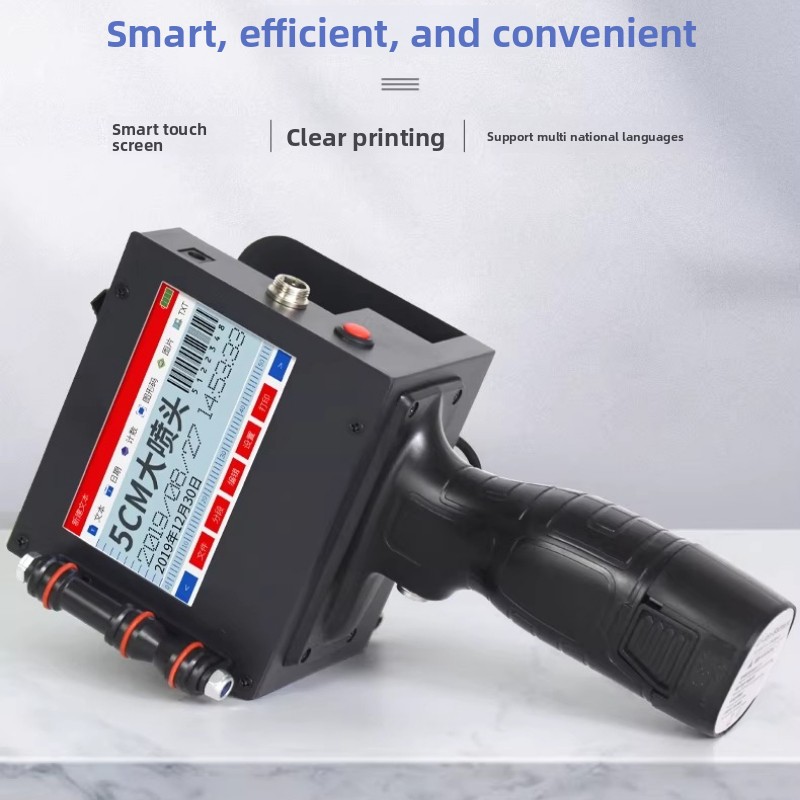 Barcode Printer - เครื่องพิมพ์อิงค์เจ็ทสำหรับการเขียนโค้ด เครื่องพิมพ์ดิจิตอลอัจฉริยะแบบพกพาขนาดเล็ก เครื่องเขียนโค้ดสำหรับสายการประกอบ วันที่ผลิต บาร์โค้ด QR
