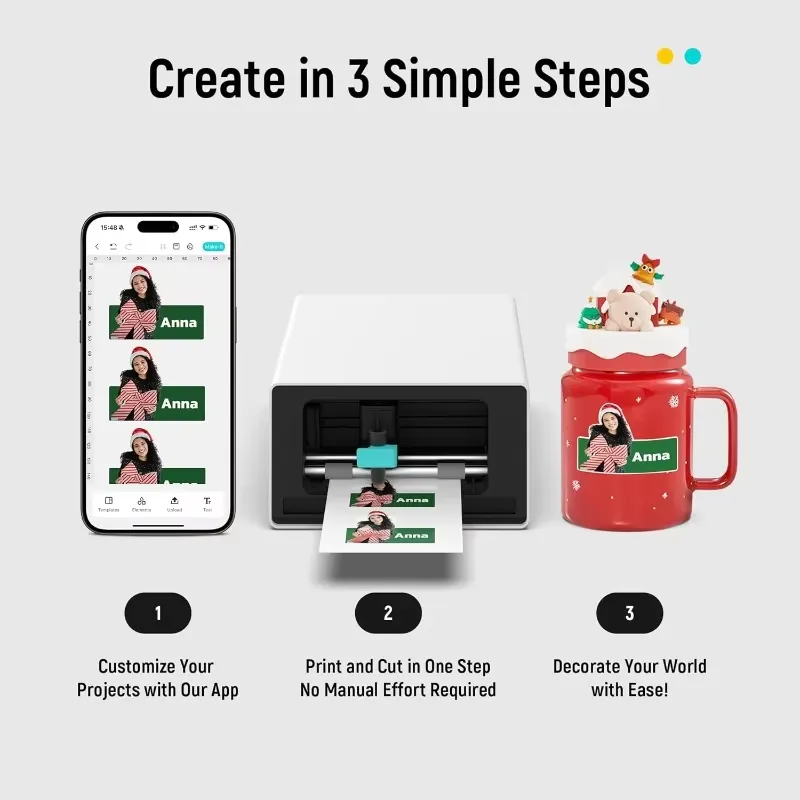 Label Printer - เครื่องทำสติกเกอร์ PixCut S1 ออลอินวัน เครื่องพิมพ์ภาพแบบระเหิดด้วยความร้อน พร้อมระบบตัดอัตโนมัติด้วย