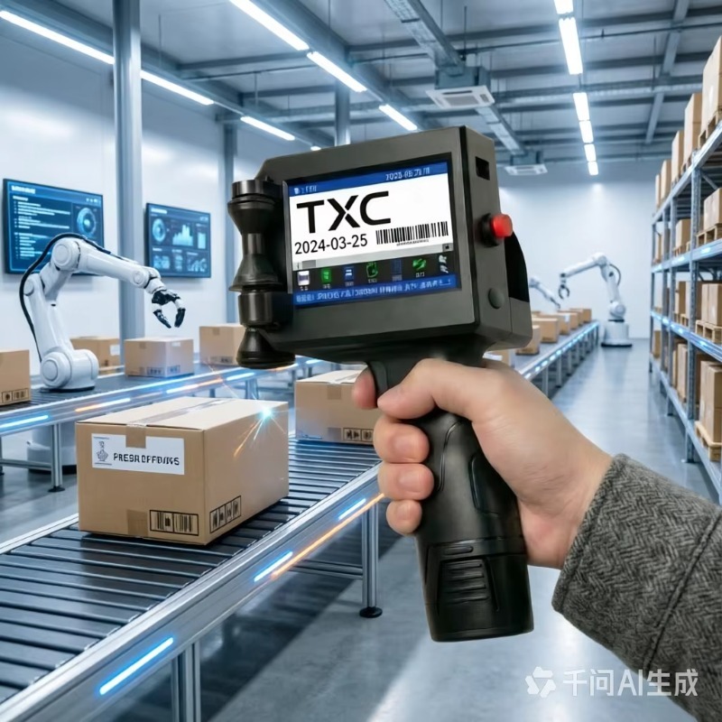 Label Printer - เครื่องพิมพ์อิงค์เจ็ตแบบพกพา ใช้แบตเตอรี่ รุ่นใหม่ล่าสุด ใช้งานด้วยมือ รองรับ USB